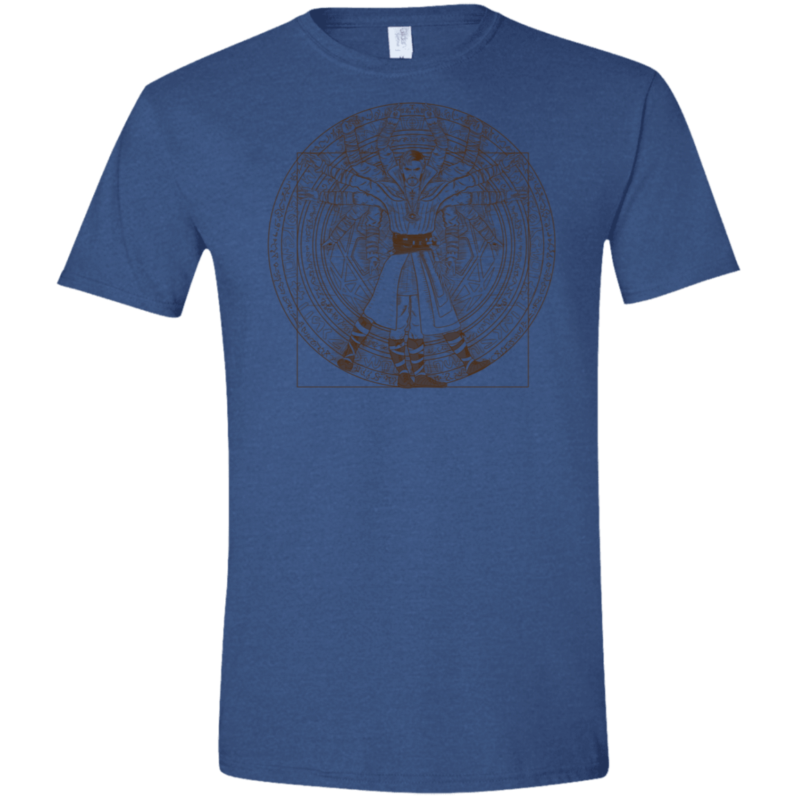 T-Shirts Heather Royal / X-Small Doctor Stranger Vitruvian Men's Semi-Fitted Softstyle