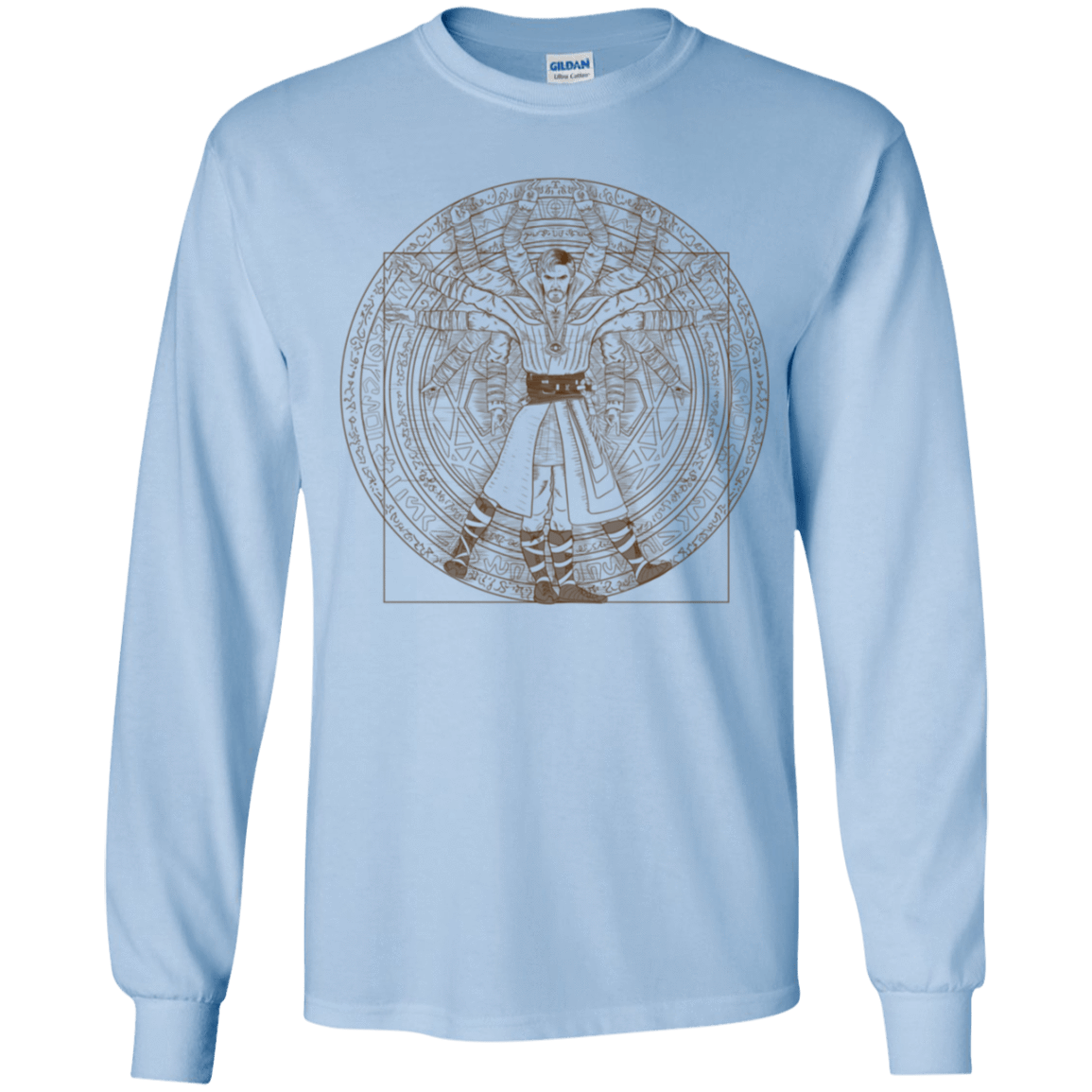 T-Shirts Light Blue / YS Doctor Stranger Vitruvian Youth Long Sleeve T-Shirt