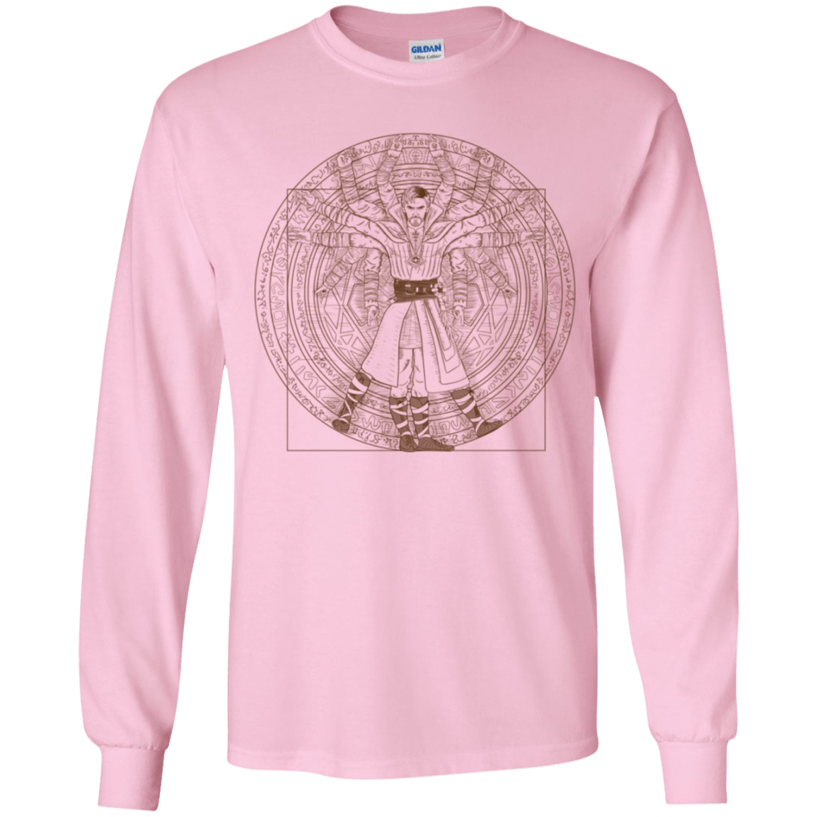 T-Shirts Light Pink / YS Doctor Stranger Vitruvian Youth Long Sleeve T-Shirt