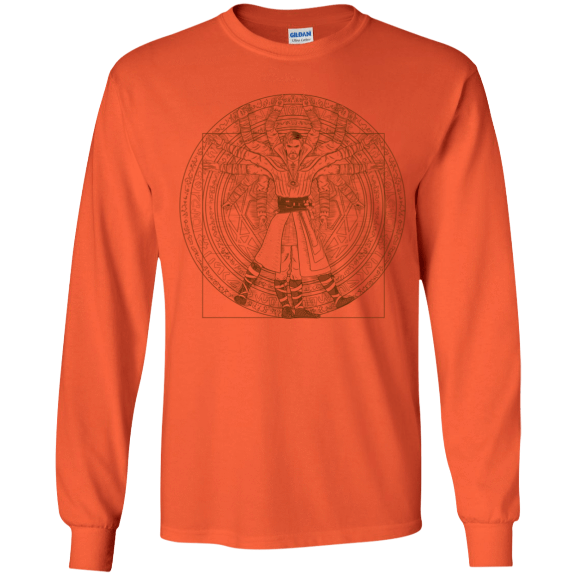 T-Shirts Orange / YS Doctor Stranger Vitruvian Youth Long Sleeve T-Shirt