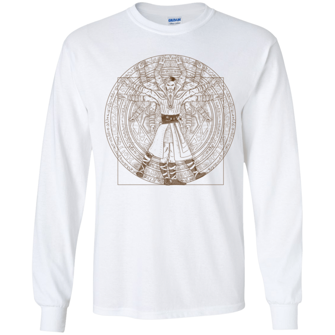 T-Shirts White / YS Doctor Stranger Vitruvian Youth Long Sleeve T-Shirt
