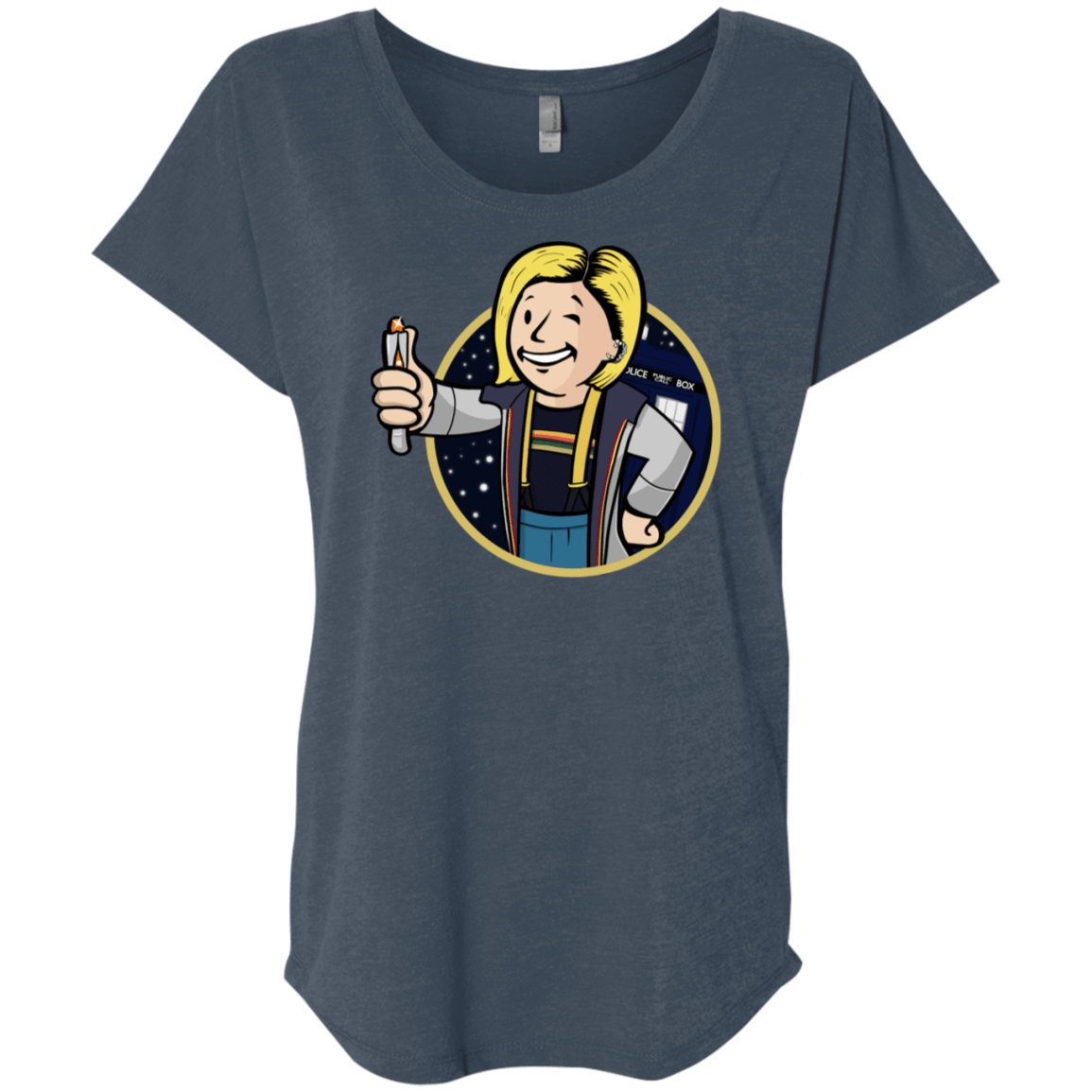 T-Shirts Indigo / X-Small Doctor Vault Triblend Dolman Sleeve