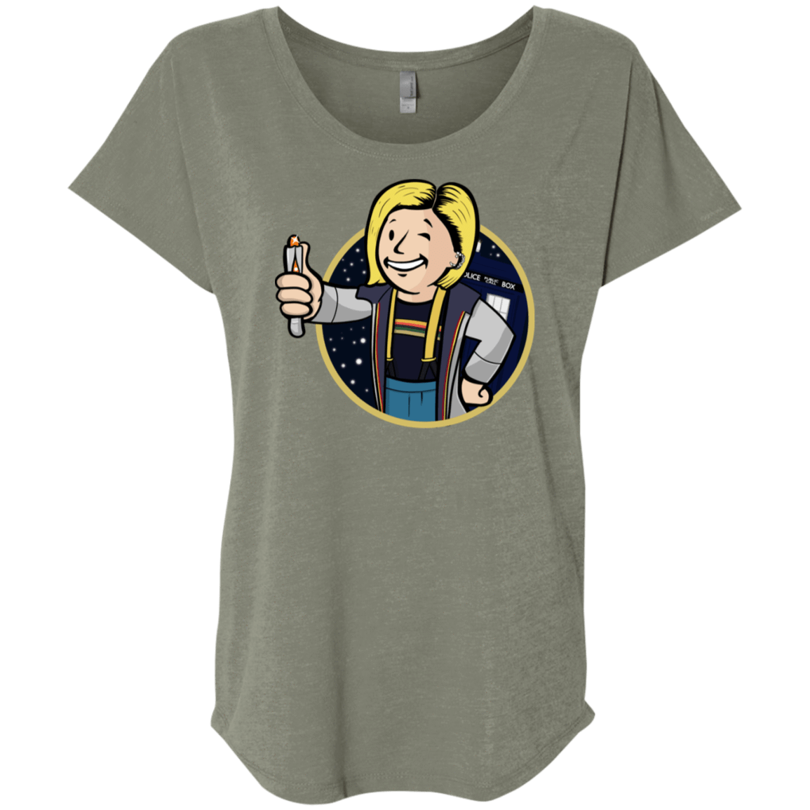 T-Shirts Venetian Grey / X-Small Doctor Vault Triblend Dolman Sleeve