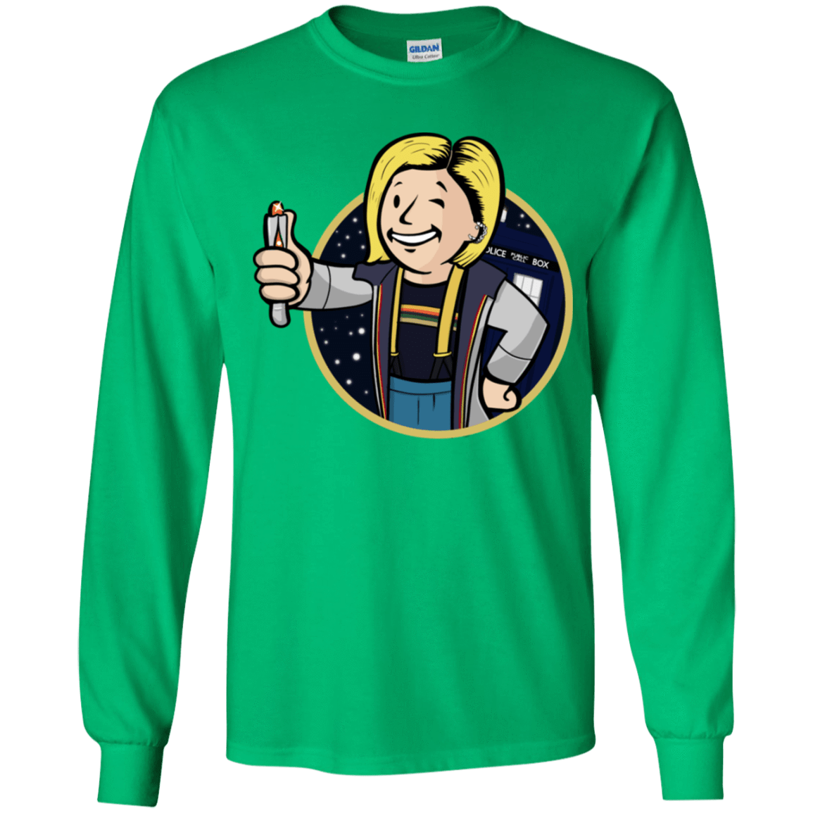 T-Shirts Irish Green / YS Doctor Vault Youth Long Sleeve T-Shirt