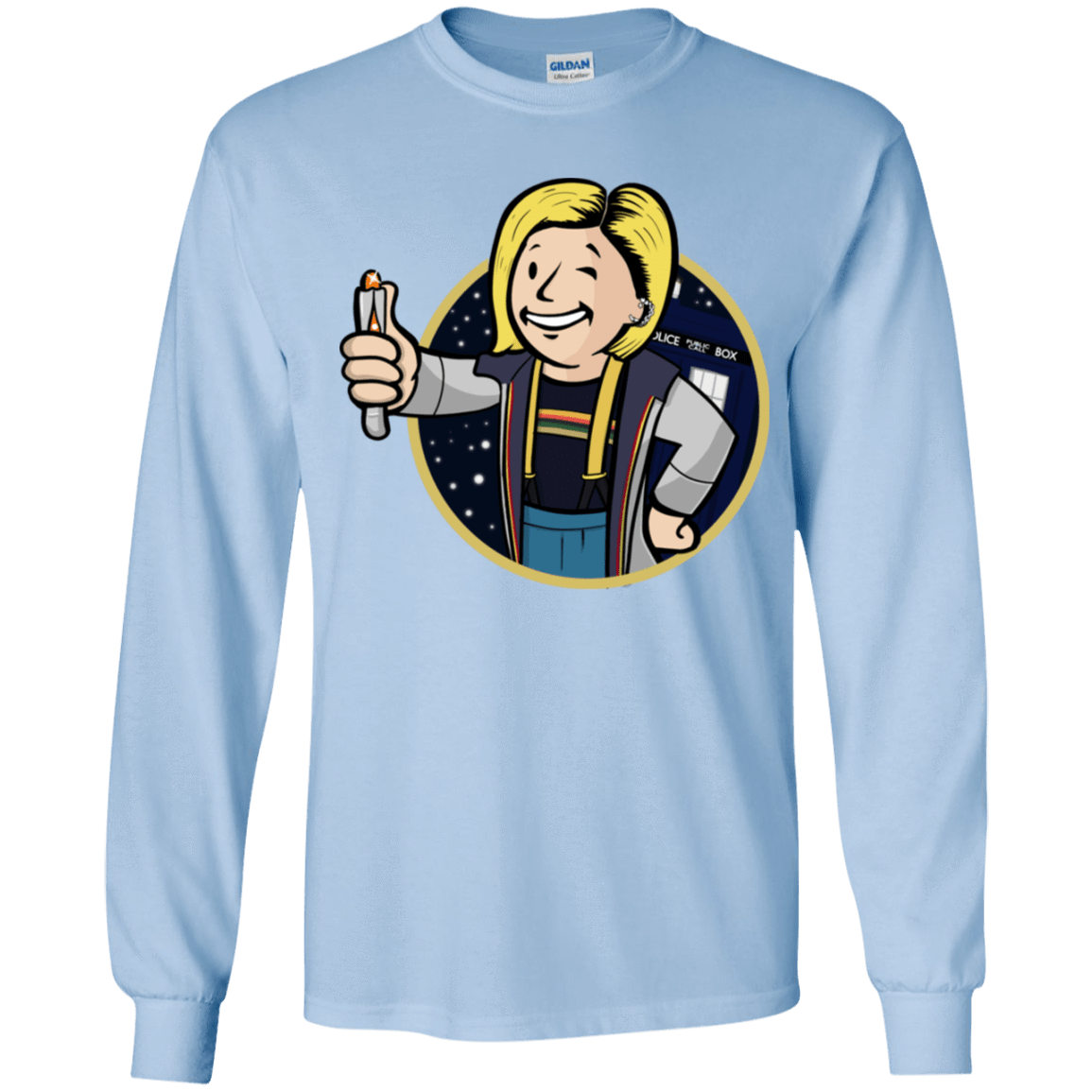 T-Shirts Light Blue / YS Doctor Vault Youth Long Sleeve T-Shirt