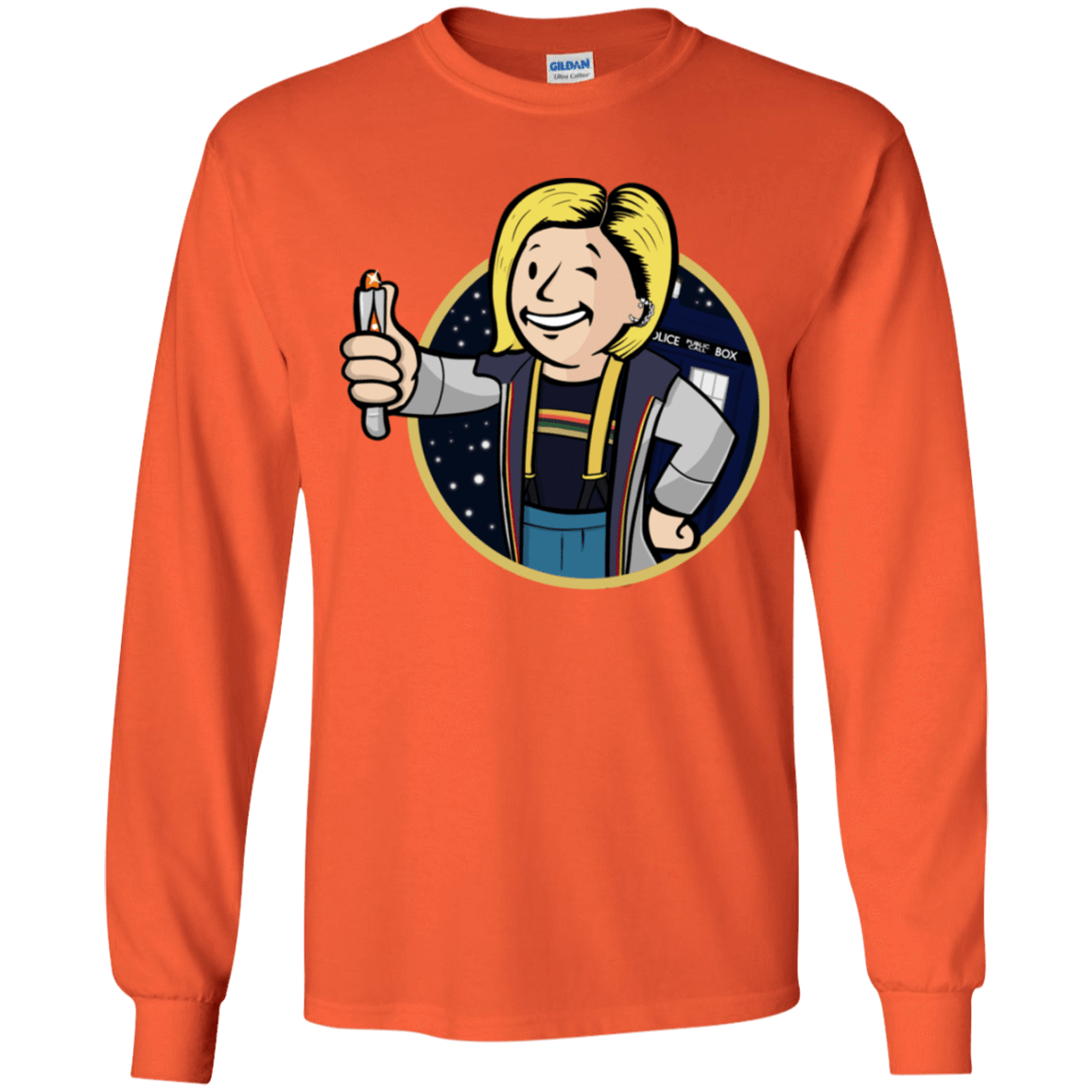 T-Shirts Orange / YS Doctor Vault Youth Long Sleeve T-Shirt