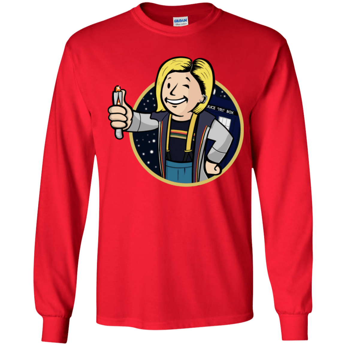 T-Shirts Red / YS Doctor Vault Youth Long Sleeve T-Shirt