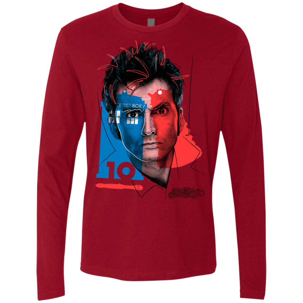 T-Shirts Cardinal / S Doctor Warwhol 10 Men's Premium Long Sleeve