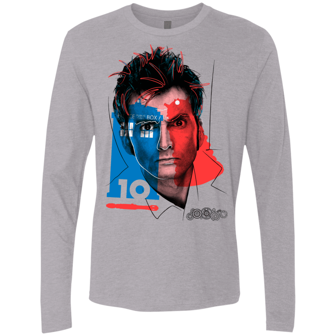 T-Shirts Heather Grey / S Doctor Warwhol 10 Men's Premium Long Sleeve