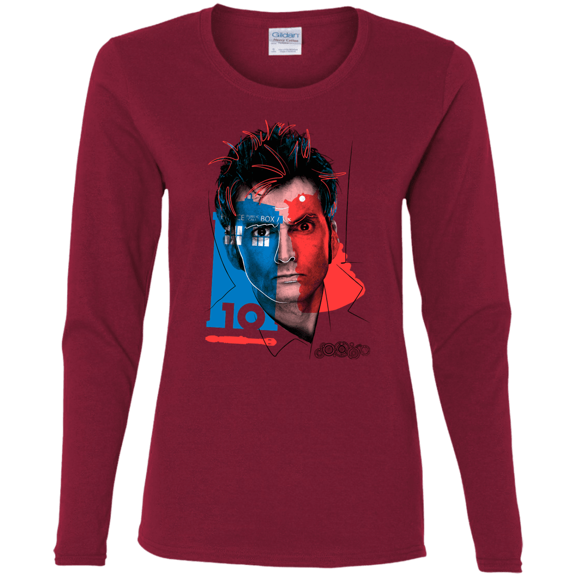 T-Shirts Cardinal / S Doctor Warwhol 10 Women's Long Sleeve T-Shirt