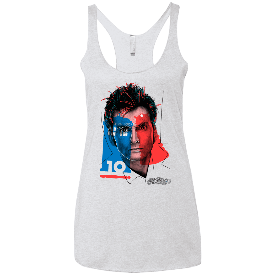 T-Shirts Heather White / X-Small Doctor Warwhol 10 Women's Triblend Racerback Tank