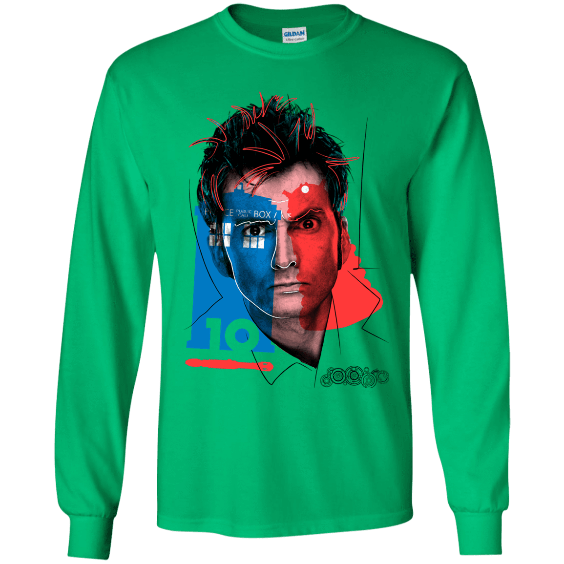 T-Shirts Irish Green / YS Doctor Warwhol 10 Youth Long Sleeve T-Shirt