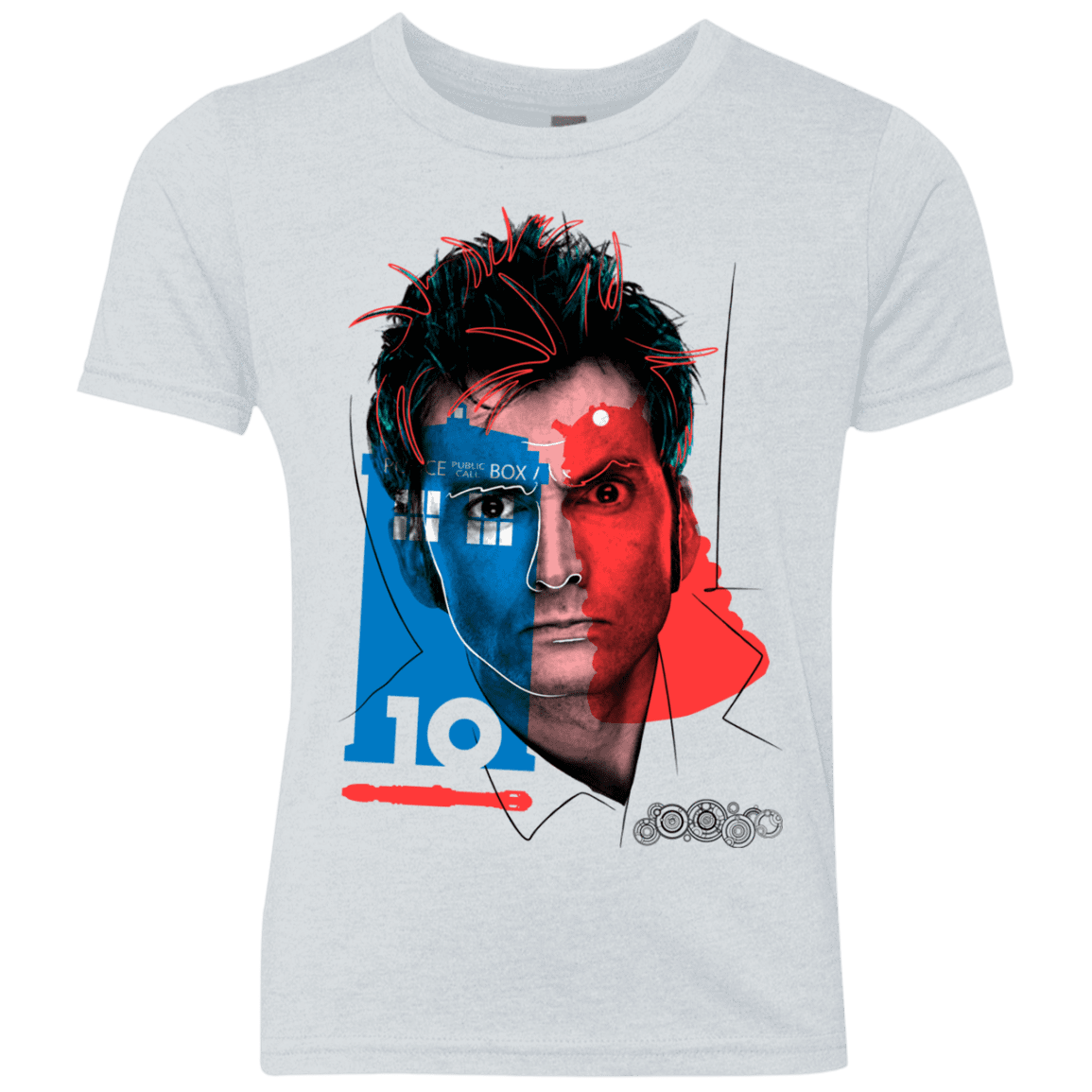 T-Shirts Heather White / YXS Doctor Warwhol 10 Youth Triblend T-Shirt