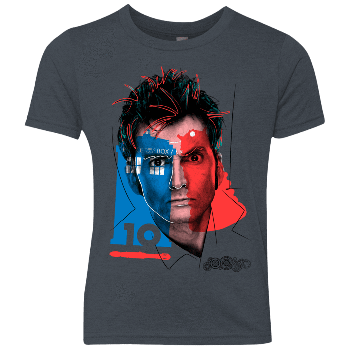 T-Shirts Vintage Navy / YXS Doctor Warwhol 10 Youth Triblend T-Shirt