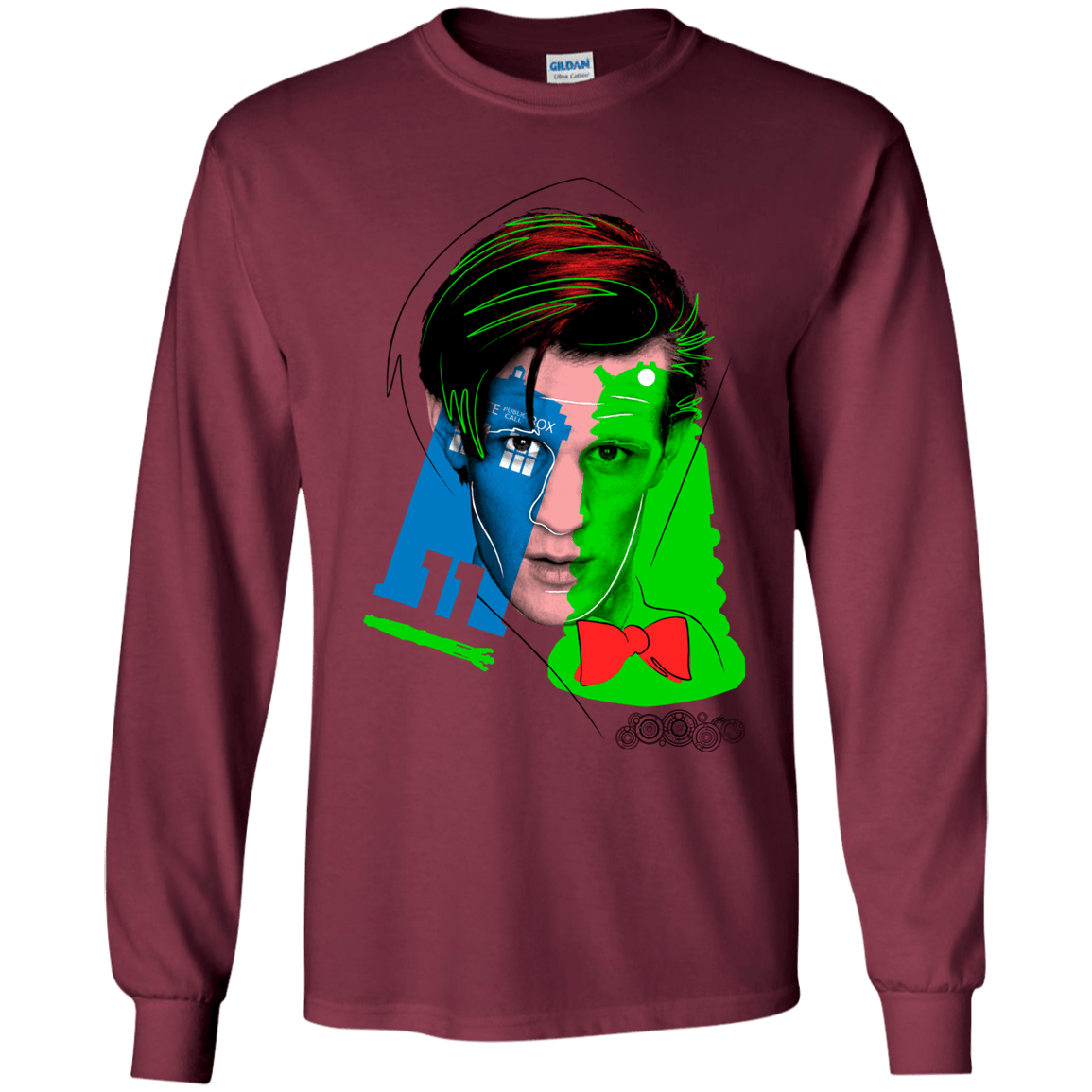 T-Shirts Maroon / YS Doctor Warwhol 11 Youth Long Sleeve T-Shirt