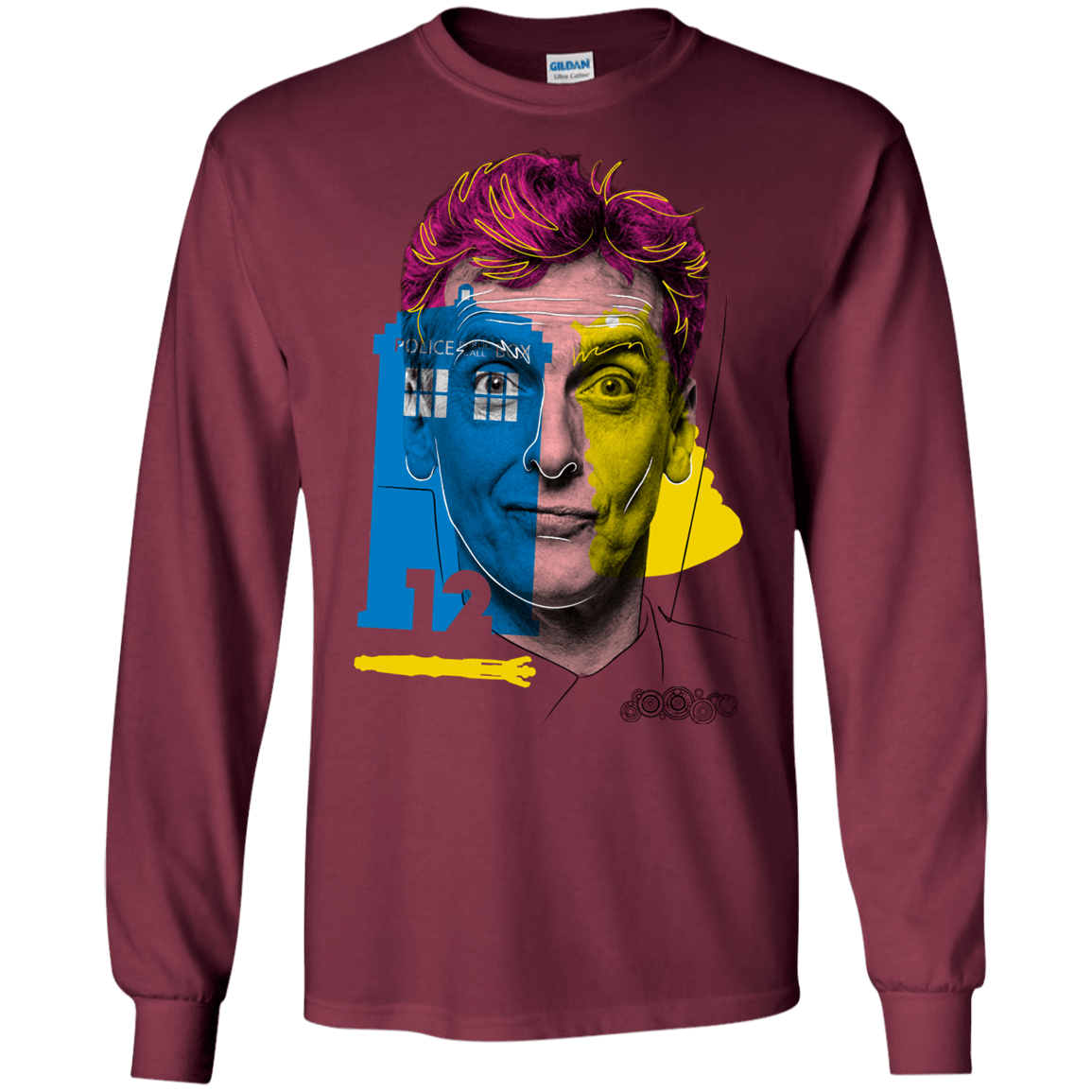 T-Shirts Maroon / S Doctor Warwhol 12 Men's Long Sleeve T-Shirt