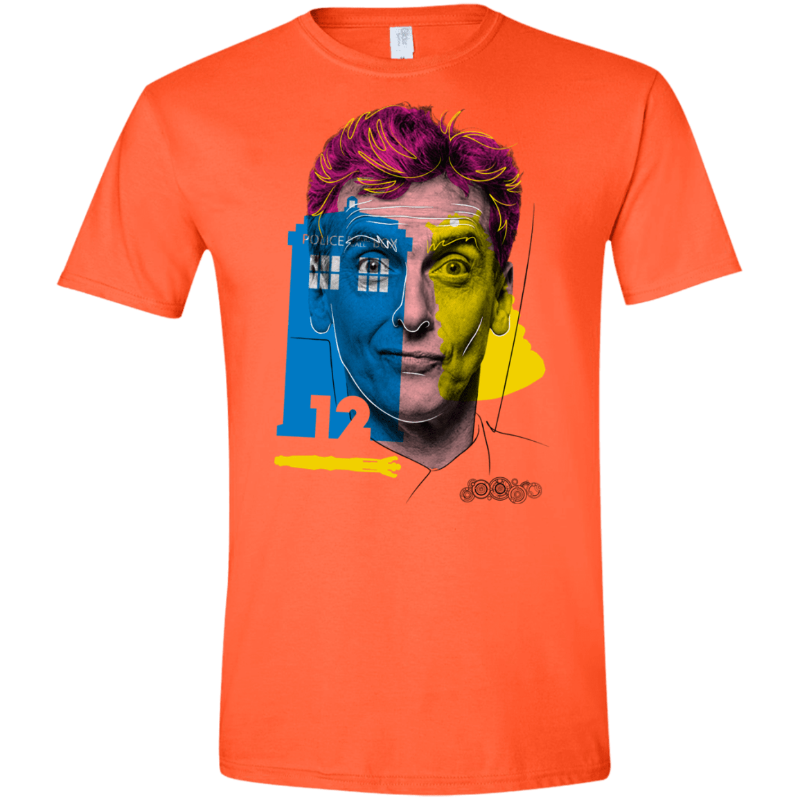 T-Shirts Orange / S Doctor Warwhol 12 Men's Semi-Fitted Softstyle