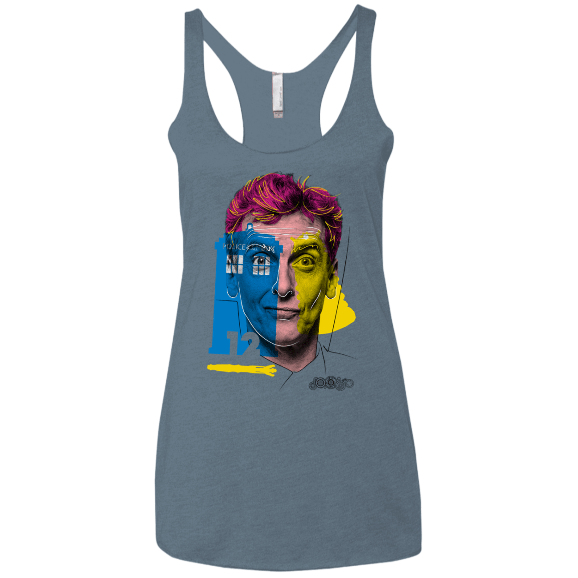 T-Shirts Indigo / X-Small Doctor Warwhol 12 Women's Triblend Racerback Tank