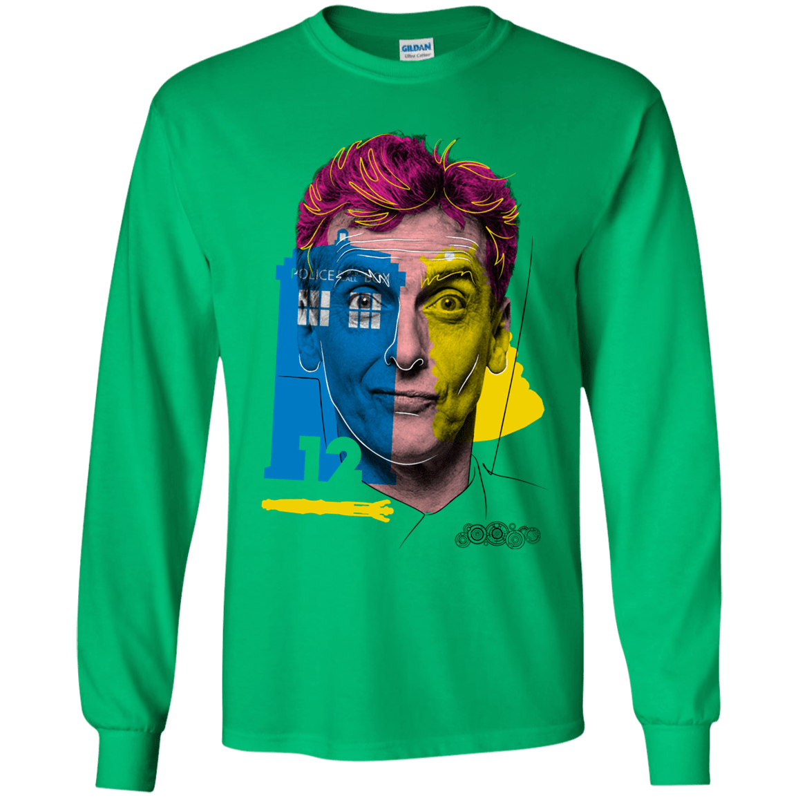 T-Shirts Irish Green / YS Doctor Warwhol 12 Youth Long Sleeve T-Shirt