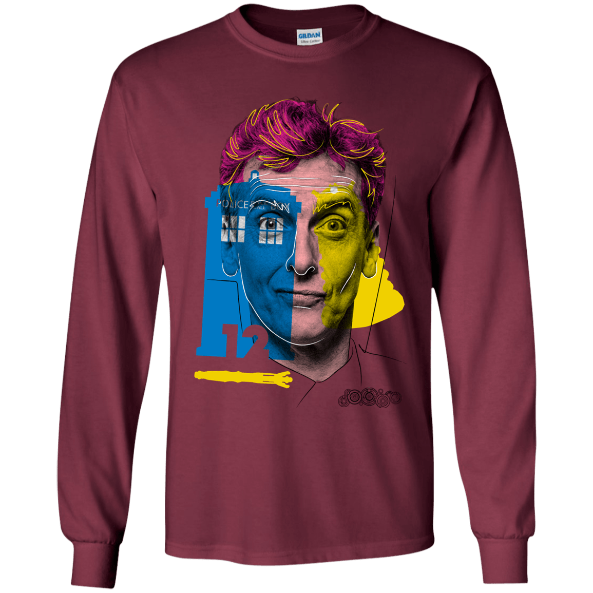 T-Shirts Maroon / YS Doctor Warwhol 12 Youth Long Sleeve T-Shirt