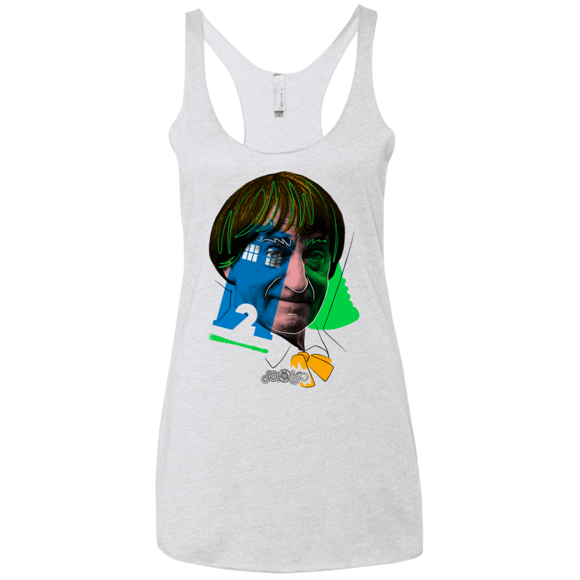 T-Shirts Heather White / X-Small Doctor Warwhol 2 Women's Triblend Racerback Tank