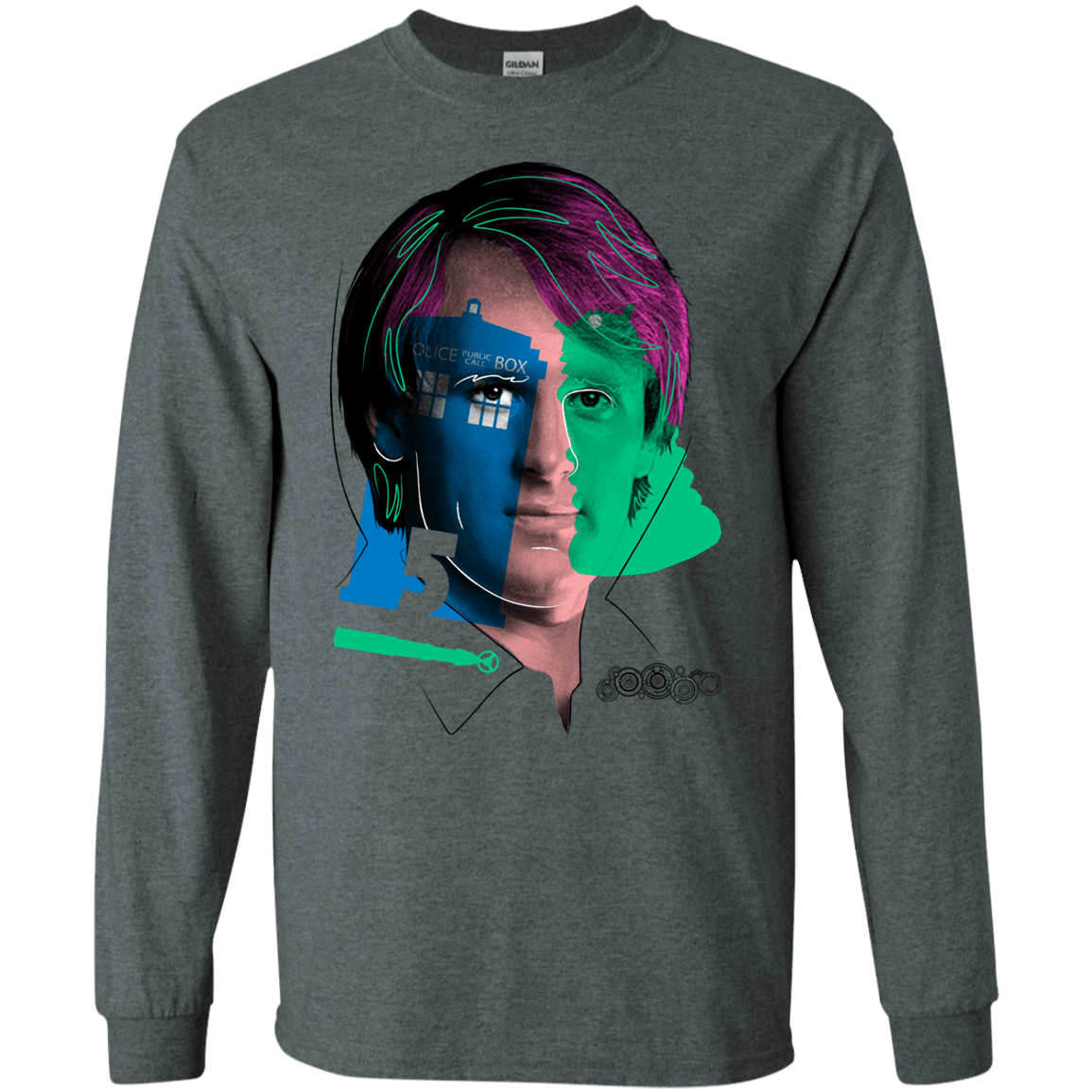 T-Shirts Dark Heather / S Doctor Warwhol 5 Men's Long Sleeve T-Shirt