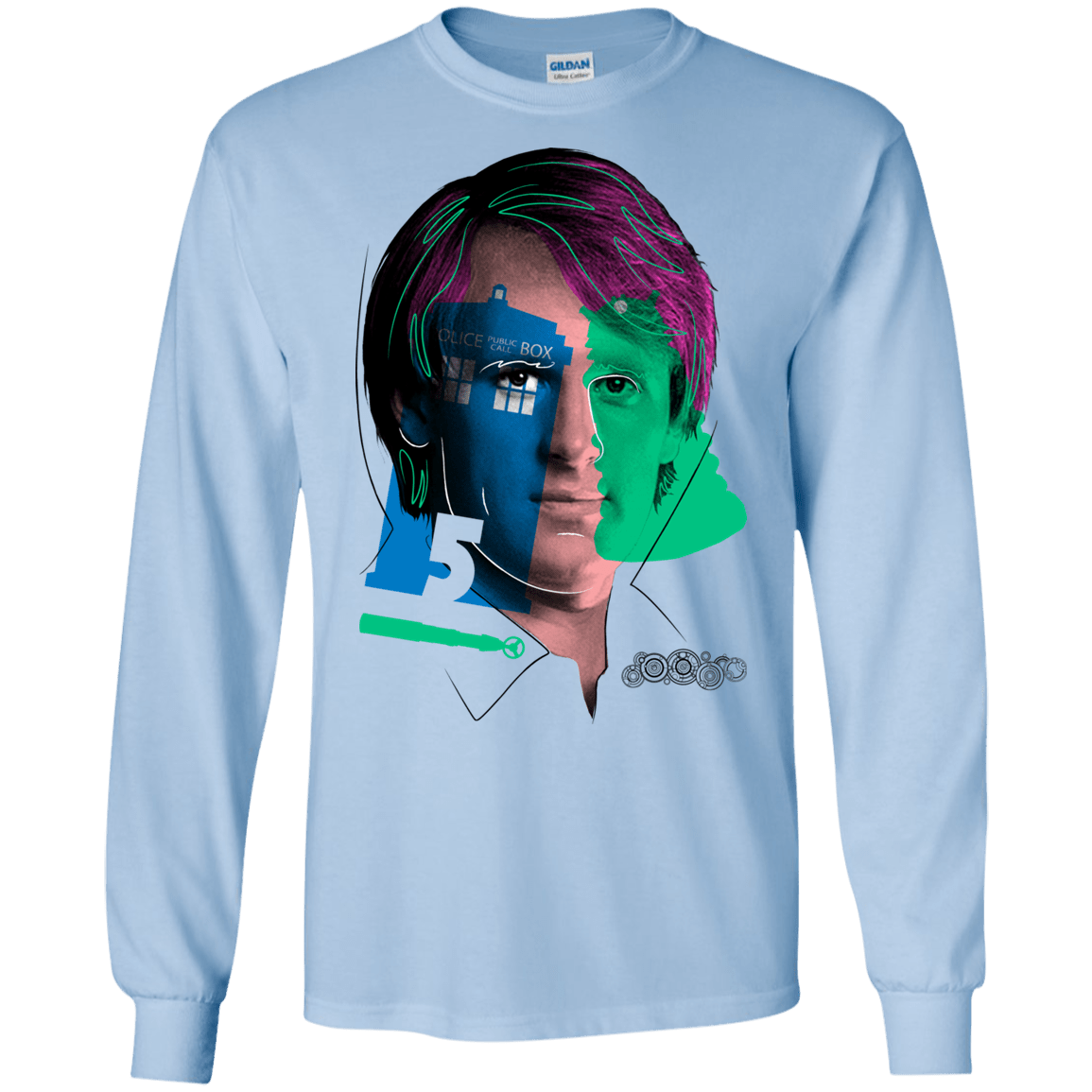 T-Shirts Light Blue / S Doctor Warwhol 5 Men's Long Sleeve T-Shirt