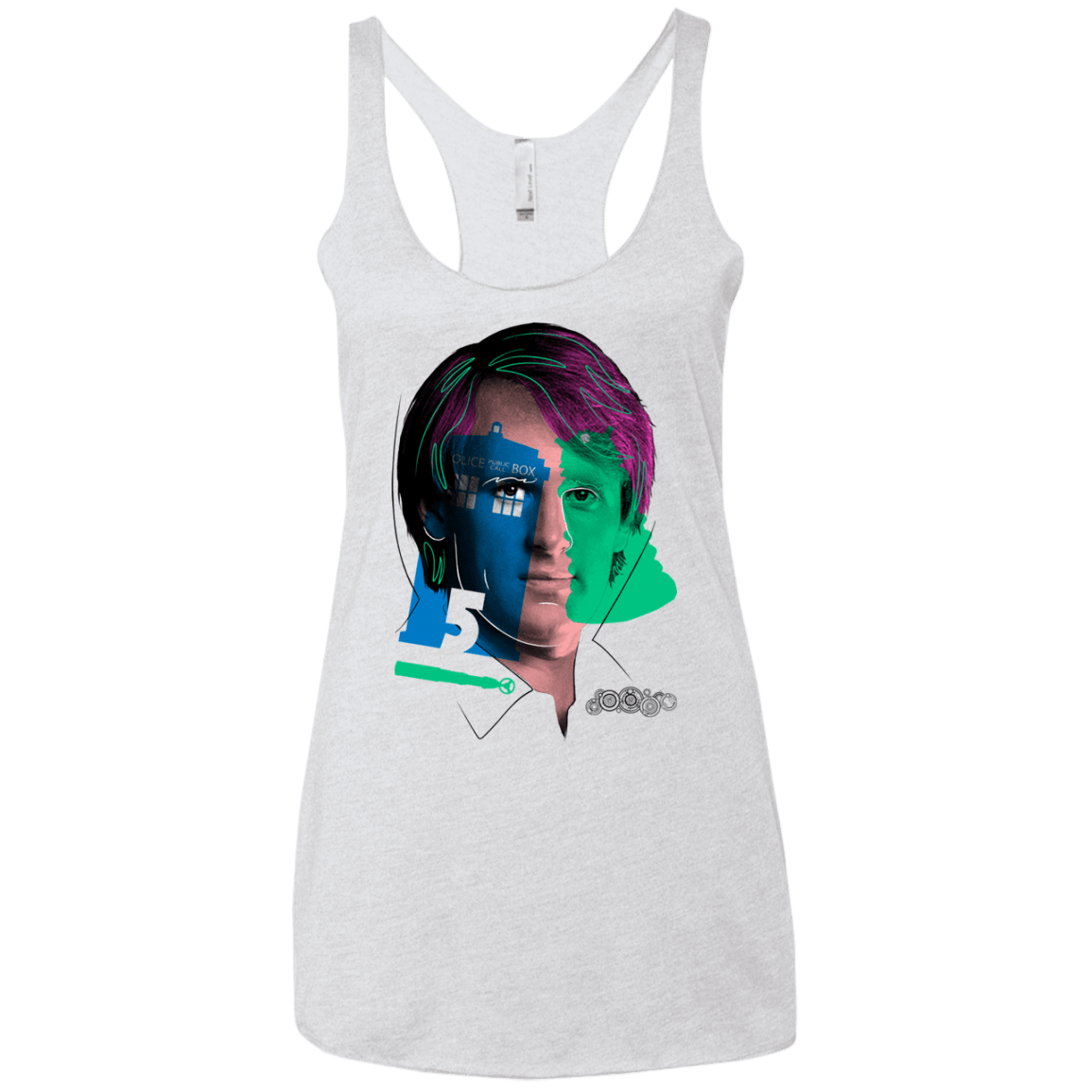 T-Shirts Heather White / X-Small Doctor Warwhol 5 Women's Triblend Racerback Tank