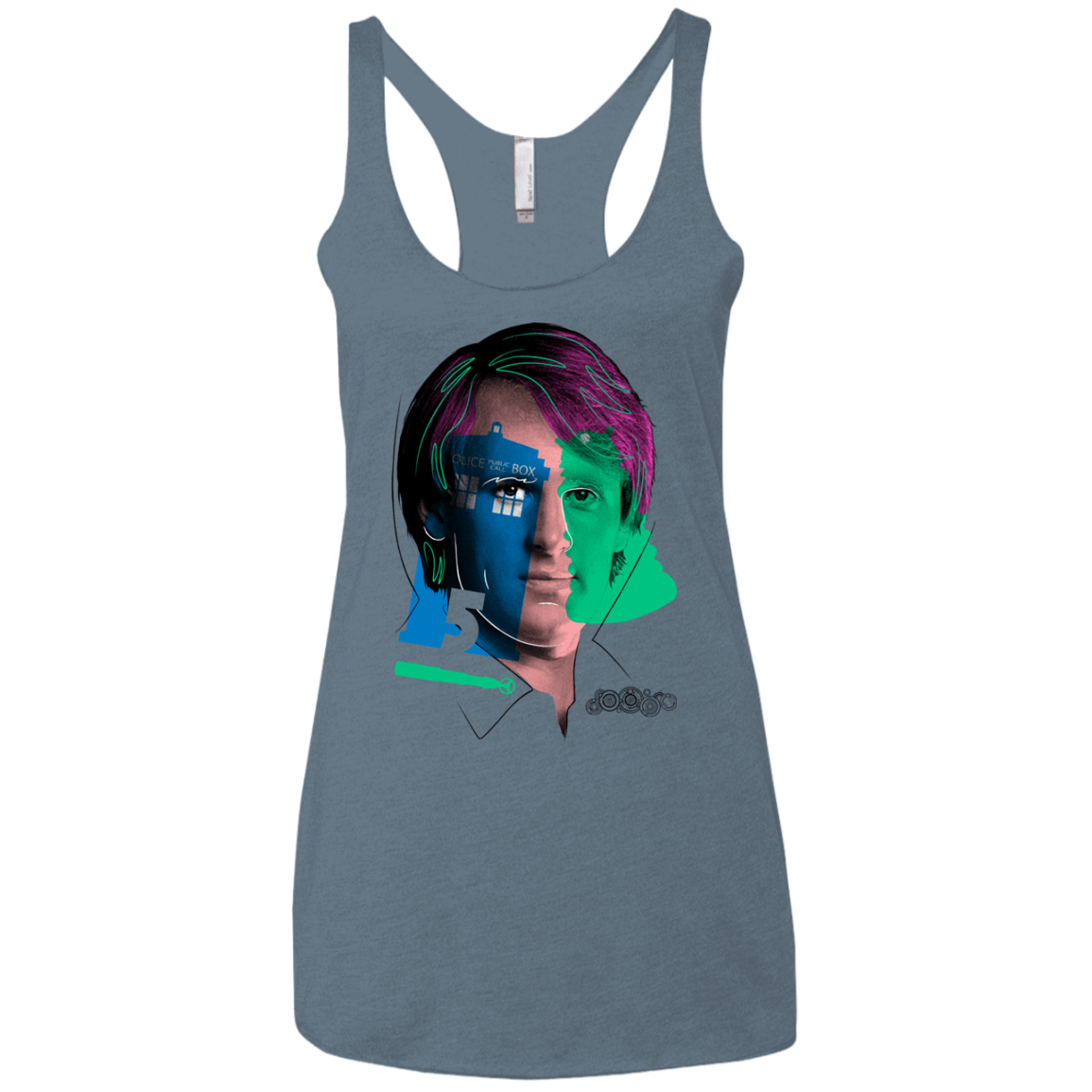 T-Shirts Indigo / X-Small Doctor Warwhol 5 Women's Triblend Racerback Tank