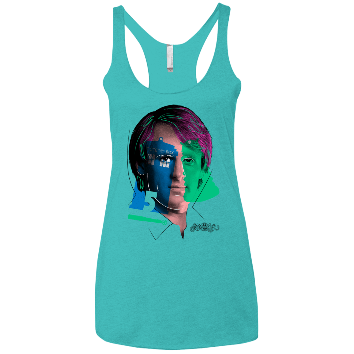 T-Shirts Tahiti Blue / X-Small Doctor Warwhol 5 Women's Triblend Racerback Tank
