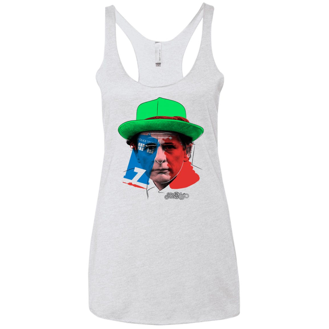 T-Shirts Heather White / X-Small Doctor Warwhol 7 Women's Triblend Racerback Tank