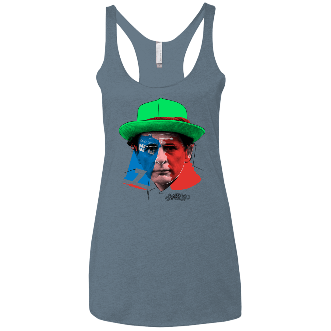 T-Shirts Indigo / X-Small Doctor Warwhol 7 Women's Triblend Racerback Tank