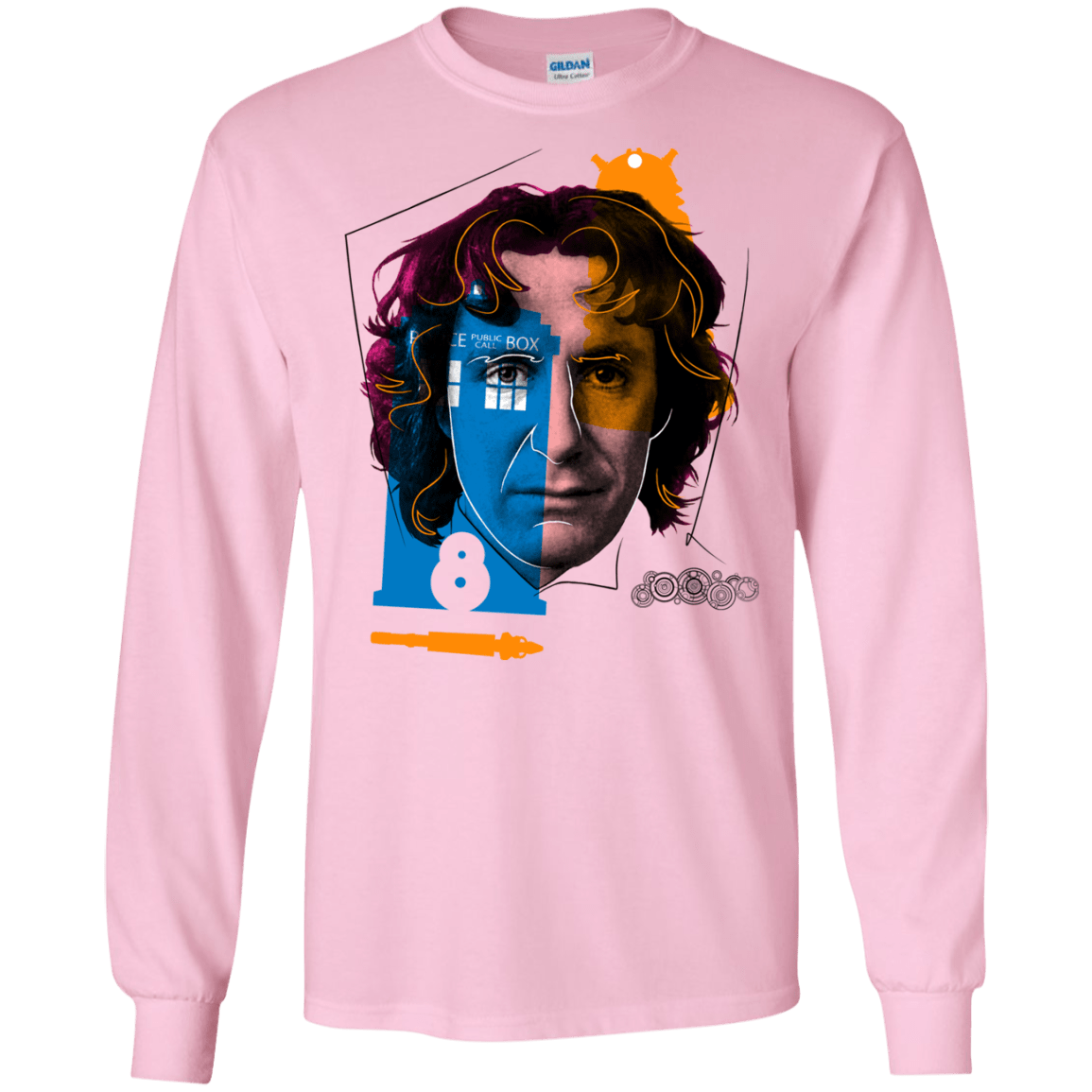 T-Shirts Light Pink / S Doctor Warwhol 8 Men's Long Sleeve T-Shirt