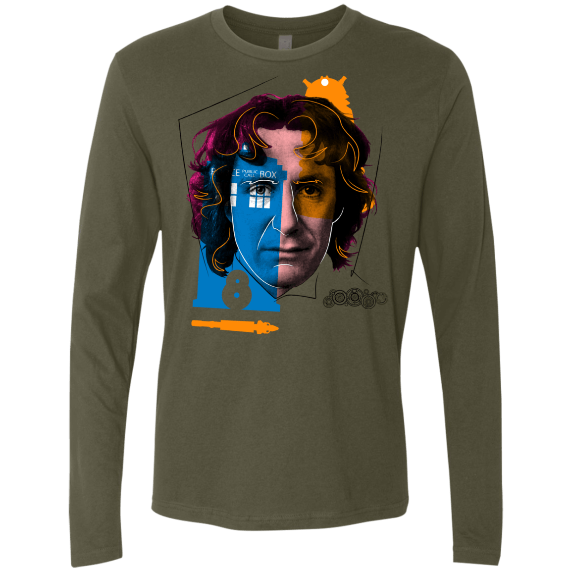 T-Shirts Military Green / S Doctor Warwhol 8 Men's Premium Long Sleeve