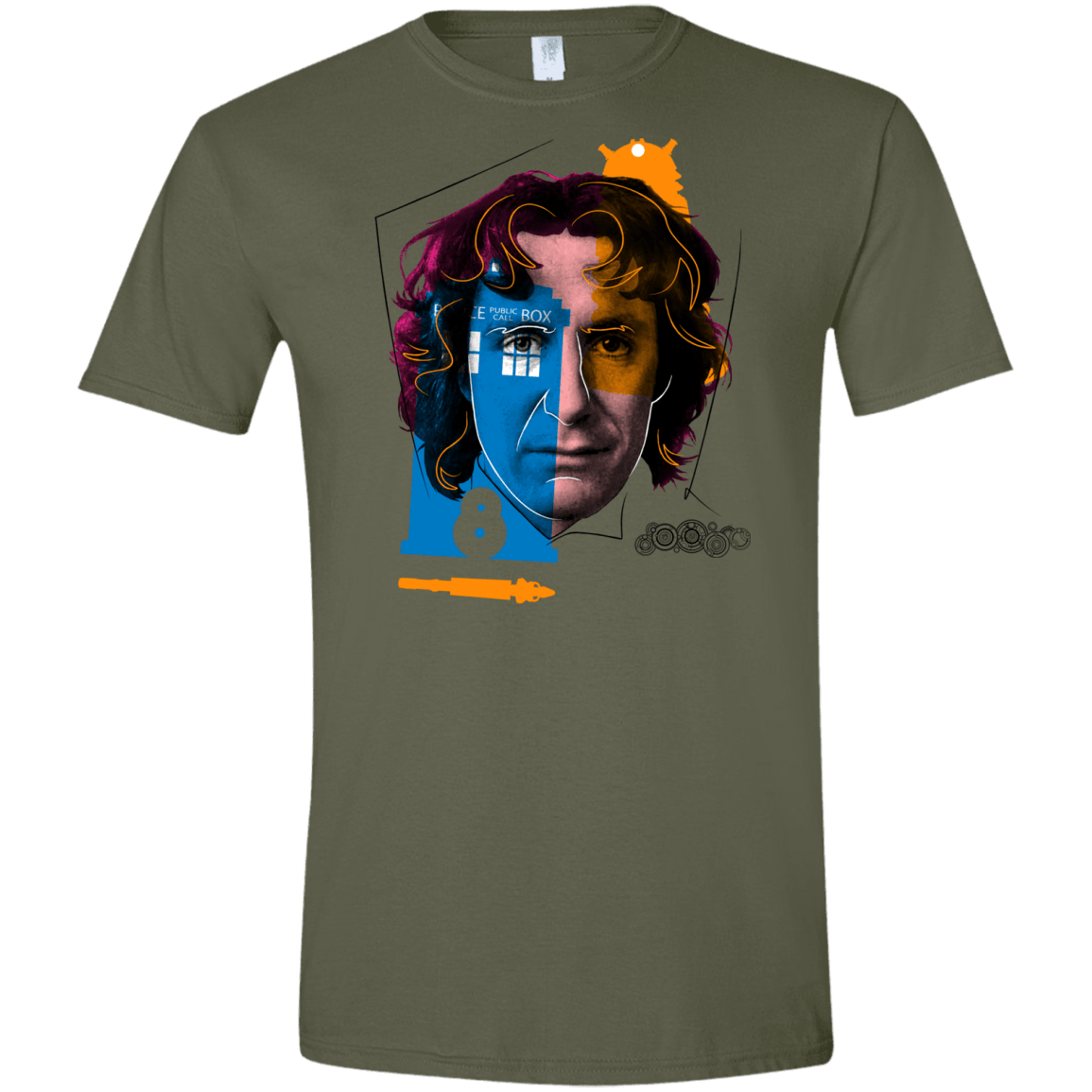 T-Shirts Military Green / S Doctor Warwhol 8 Men's Semi-Fitted Softstyle