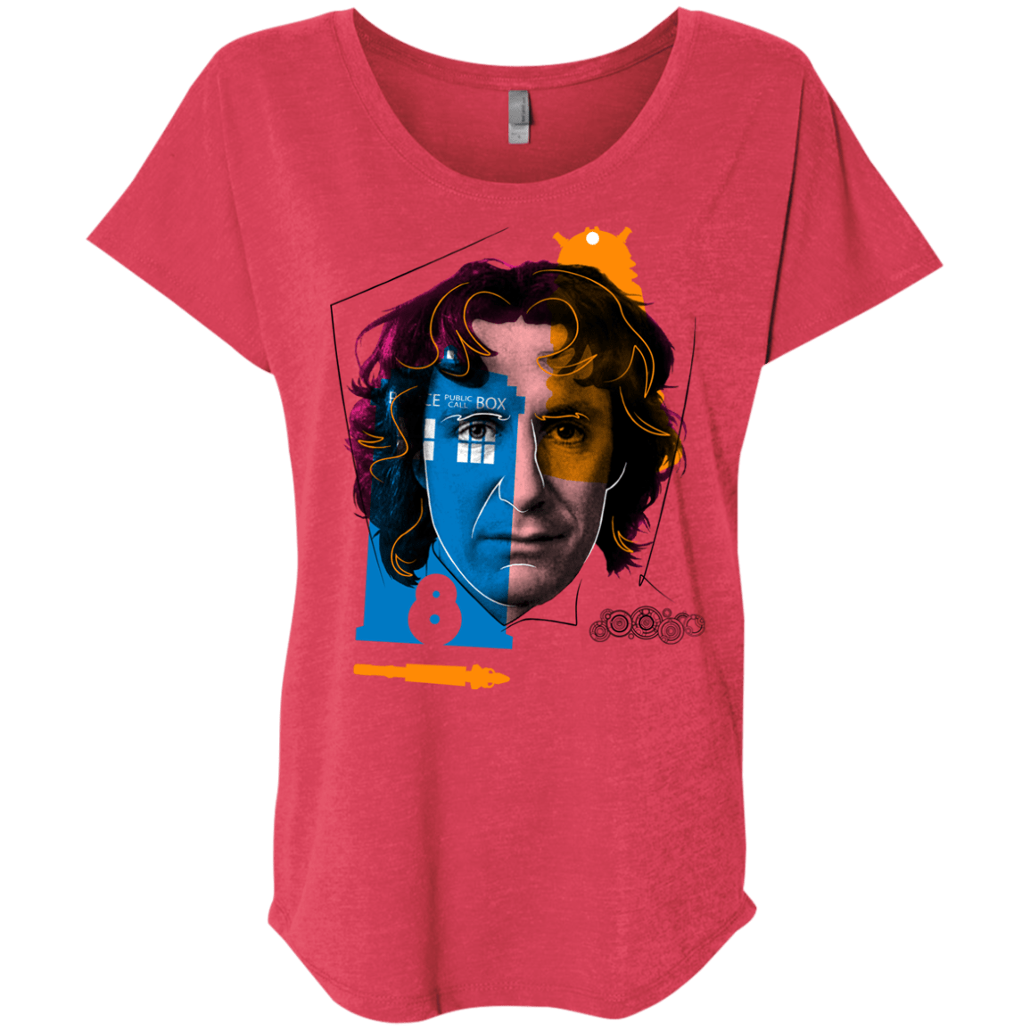 T-Shirts Vintage Red / X-Small Doctor Warwhol 8 Triblend Dolman Sleeve