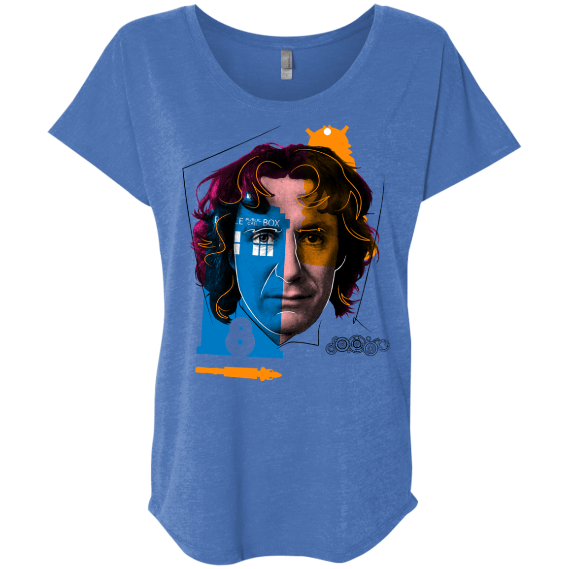 T-Shirts Vintage Royal / X-Small Doctor Warwhol 8 Triblend Dolman Sleeve