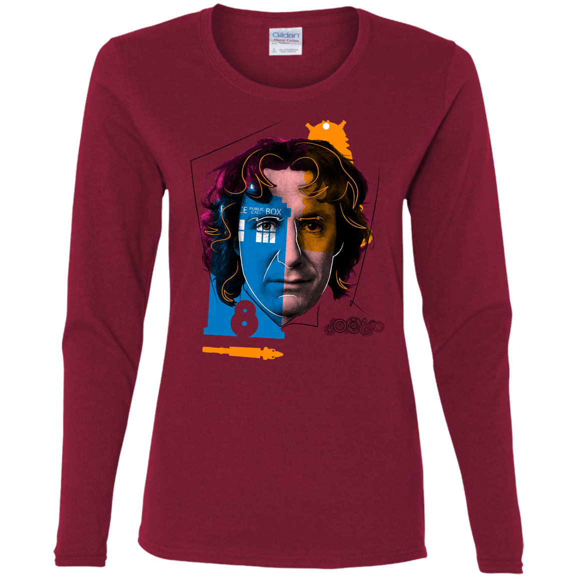 T-Shirts Cardinal / S Doctor Warwhol 8 Women's Long Sleeve T-Shirt