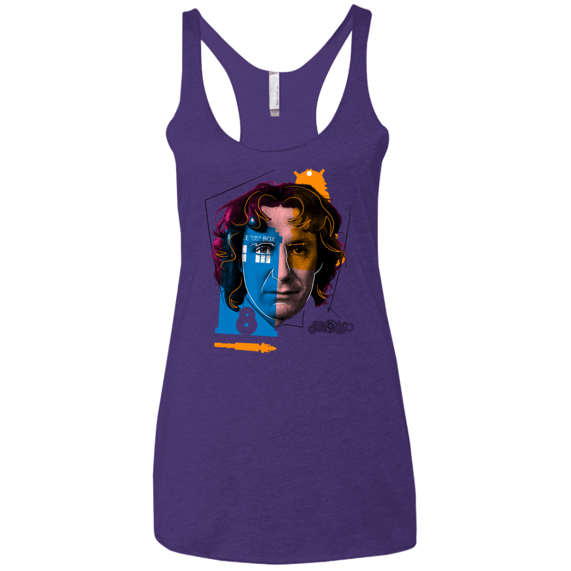 T-Shirts Purple Rush / X-Small Doctor Warwhol 8 Women's Triblend Racerback Tank