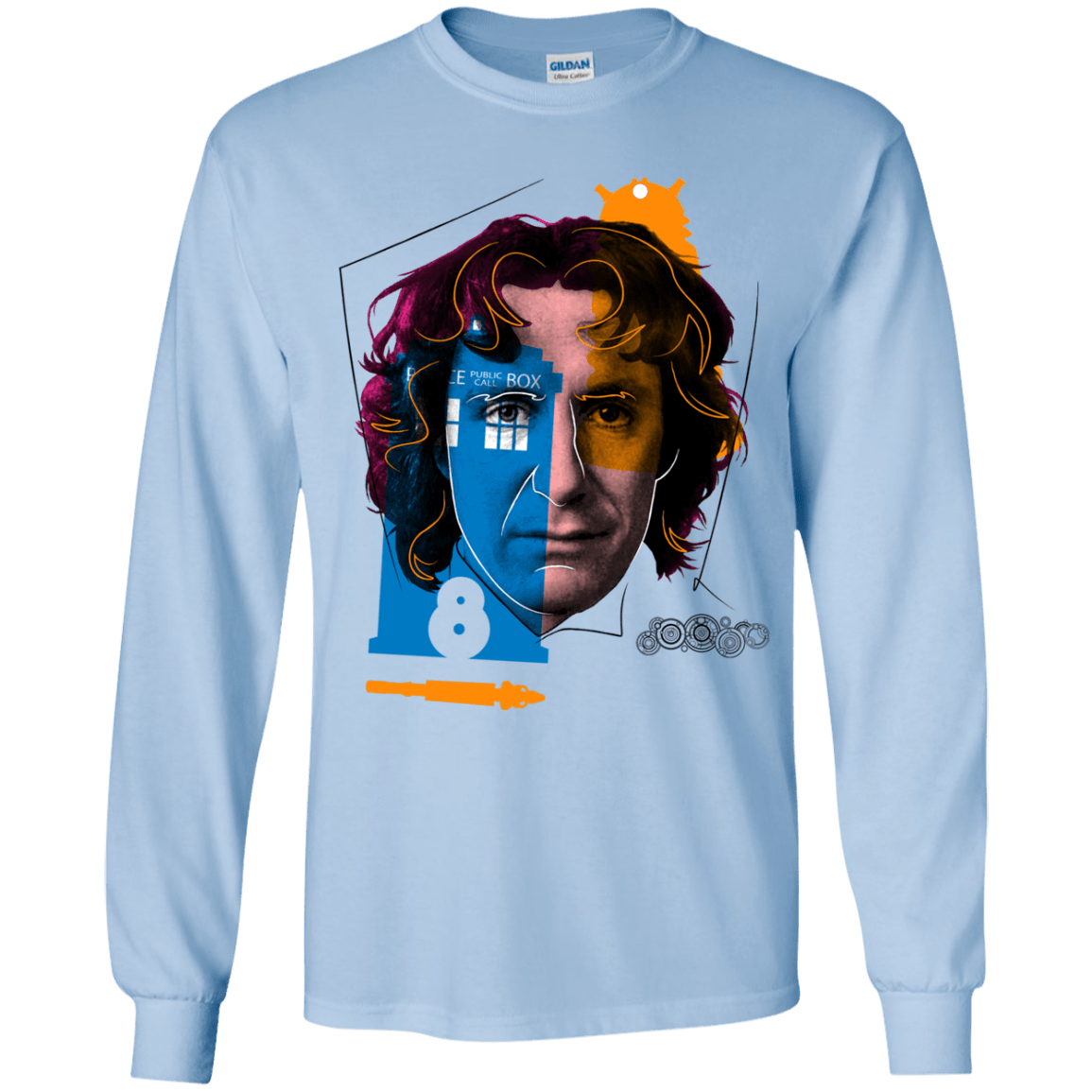 T-Shirts Light Blue / YS Doctor Warwhol 8 Youth Long Sleeve T-Shirt
