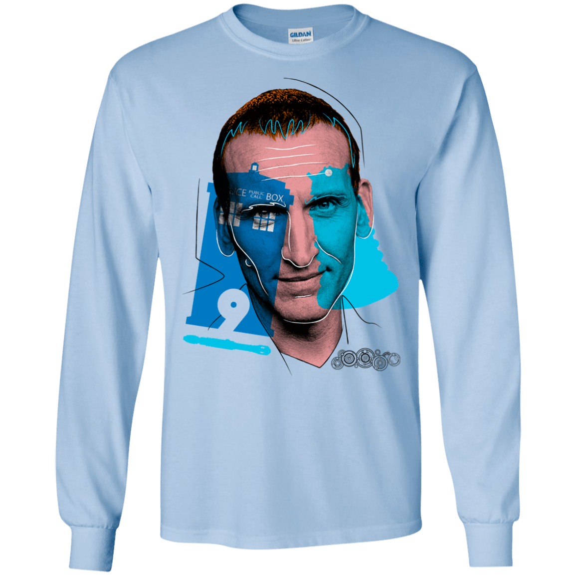 T-Shirts Light Blue / S Doctor Warwhol 9 Men's Long Sleeve T-Shirt