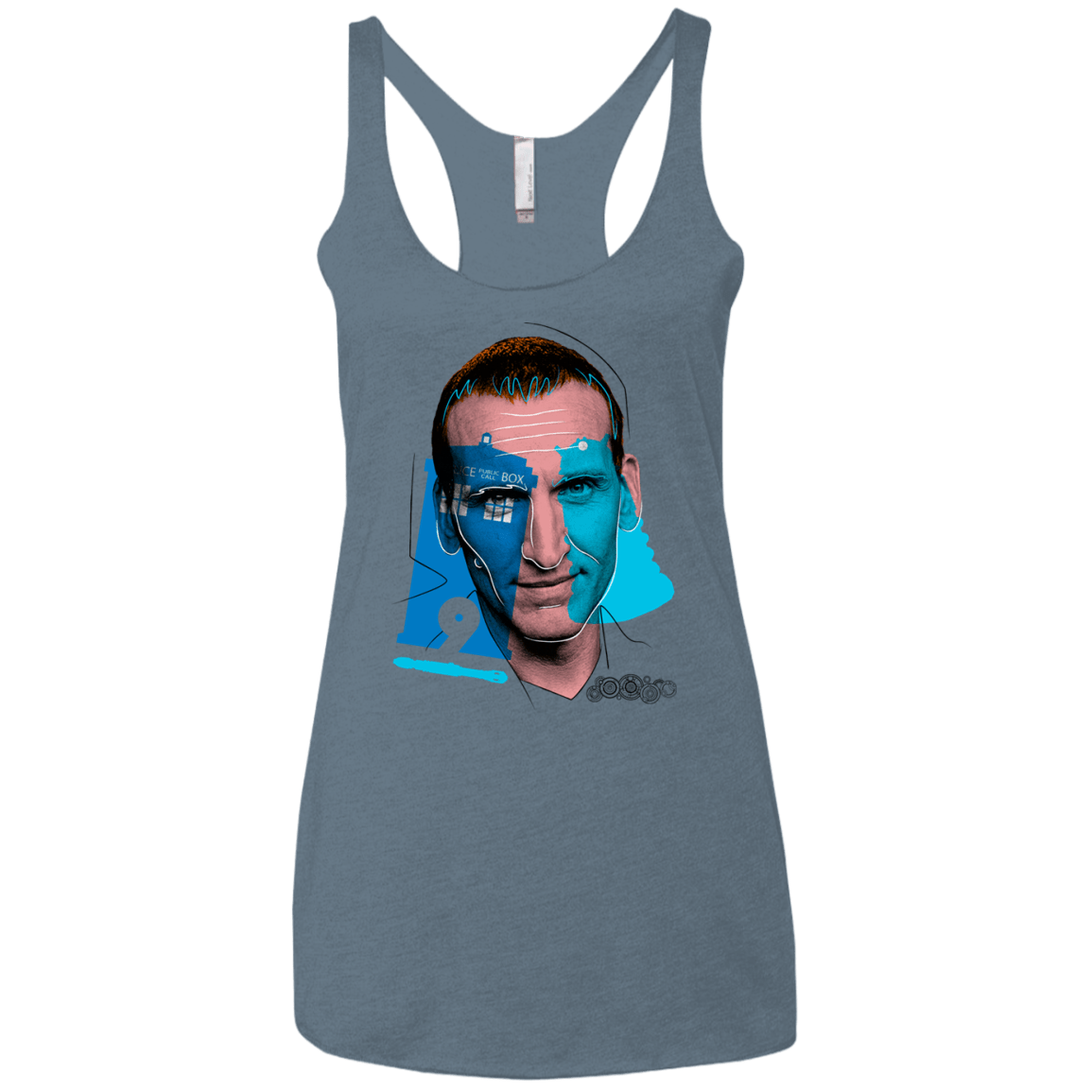 T-Shirts Indigo / X-Small Doctor Warwhol 9 Women's Triblend Racerback Tank