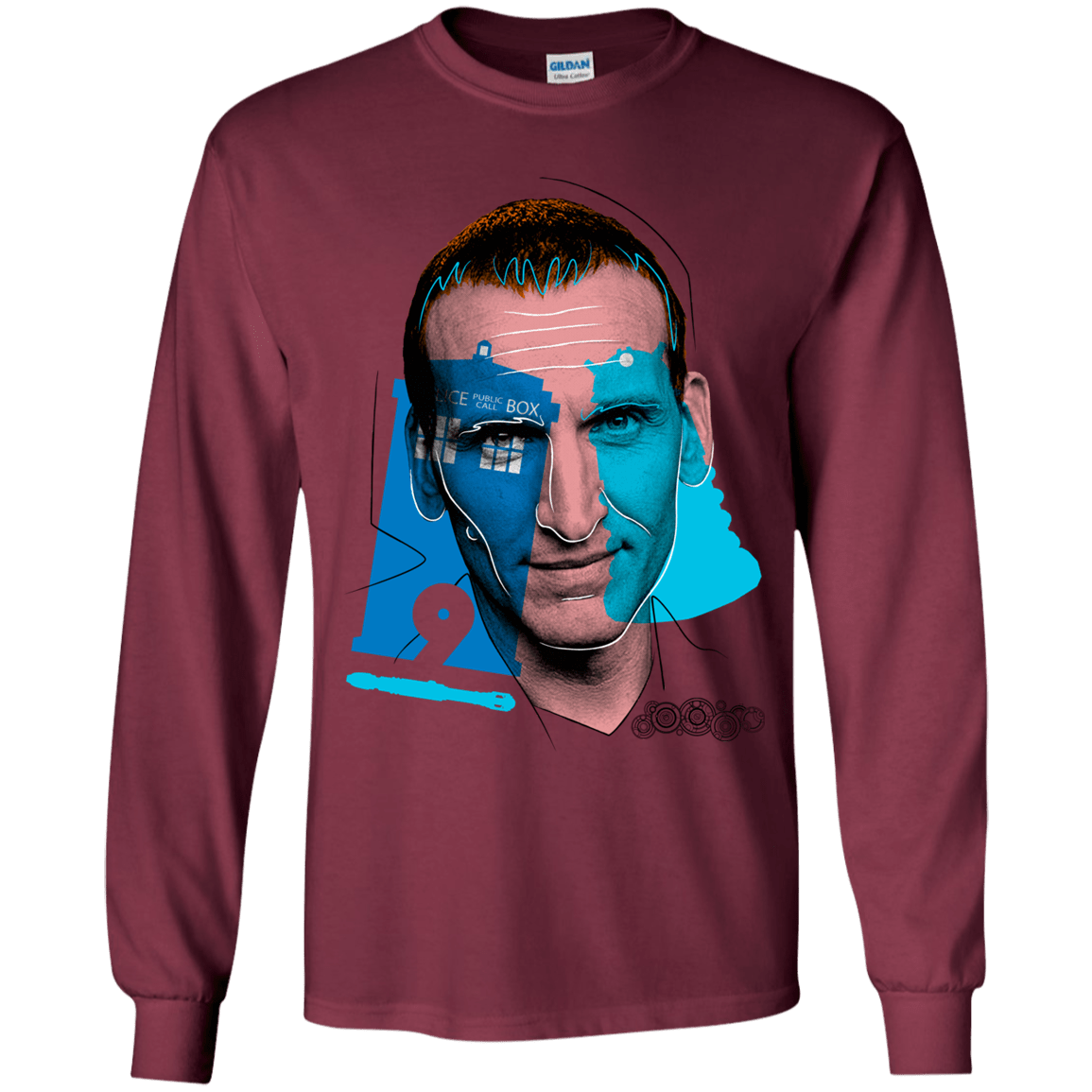 T-Shirts Maroon / YS Doctor Warwhol 9 Youth Long Sleeve T-Shirt