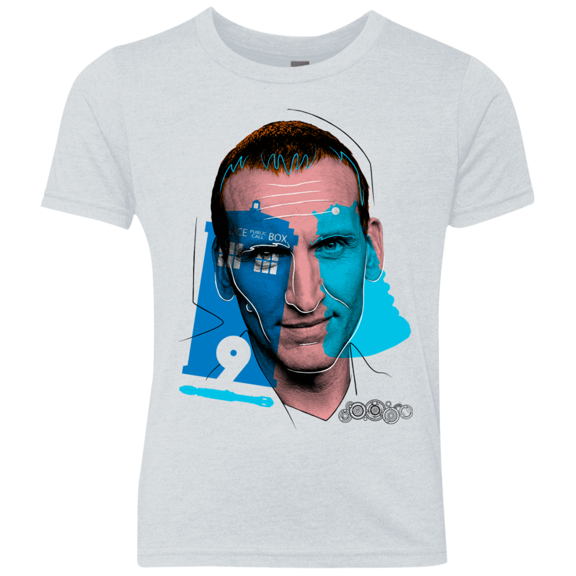 T-Shirts Heather White / YXS Doctor Warwhol 9 Youth Triblend T-Shirt