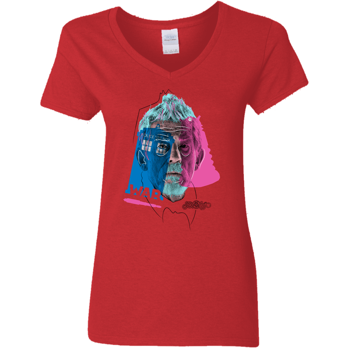 T-Shirts Red / S Doctor Warwhol War Women's V-Neck T-Shirt