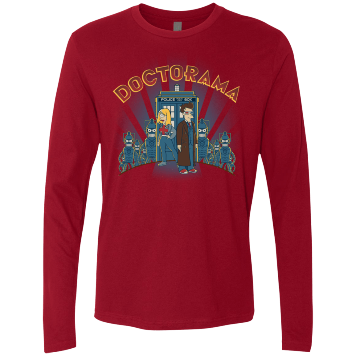 T-Shirts Cardinal / Small Doctorama (1) Men's Premium Long Sleeve