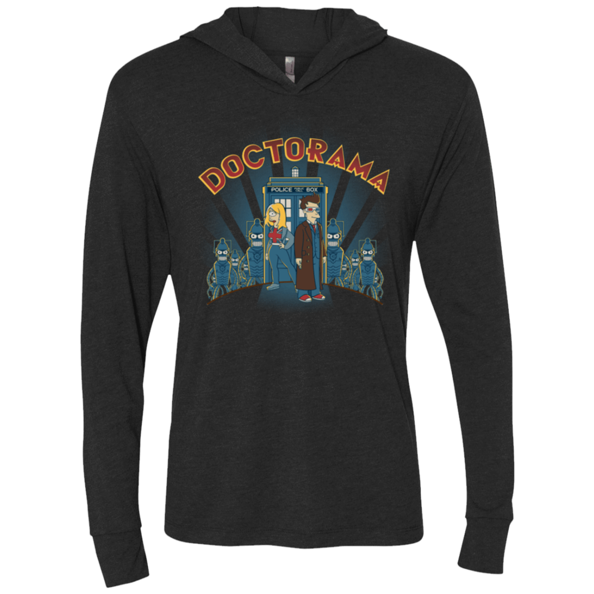 T-Shirts Vintage Black / X-Small Doctorama (1) Triblend Long Sleeve Hoodie Tee