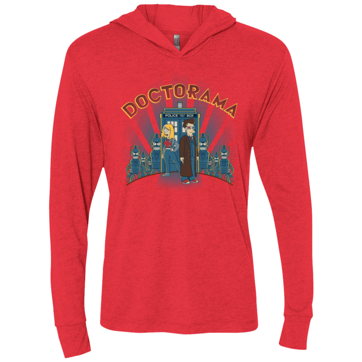 T-Shirts Vintage Red / X-Small Doctorama (1) Triblend Long Sleeve Hoodie Tee