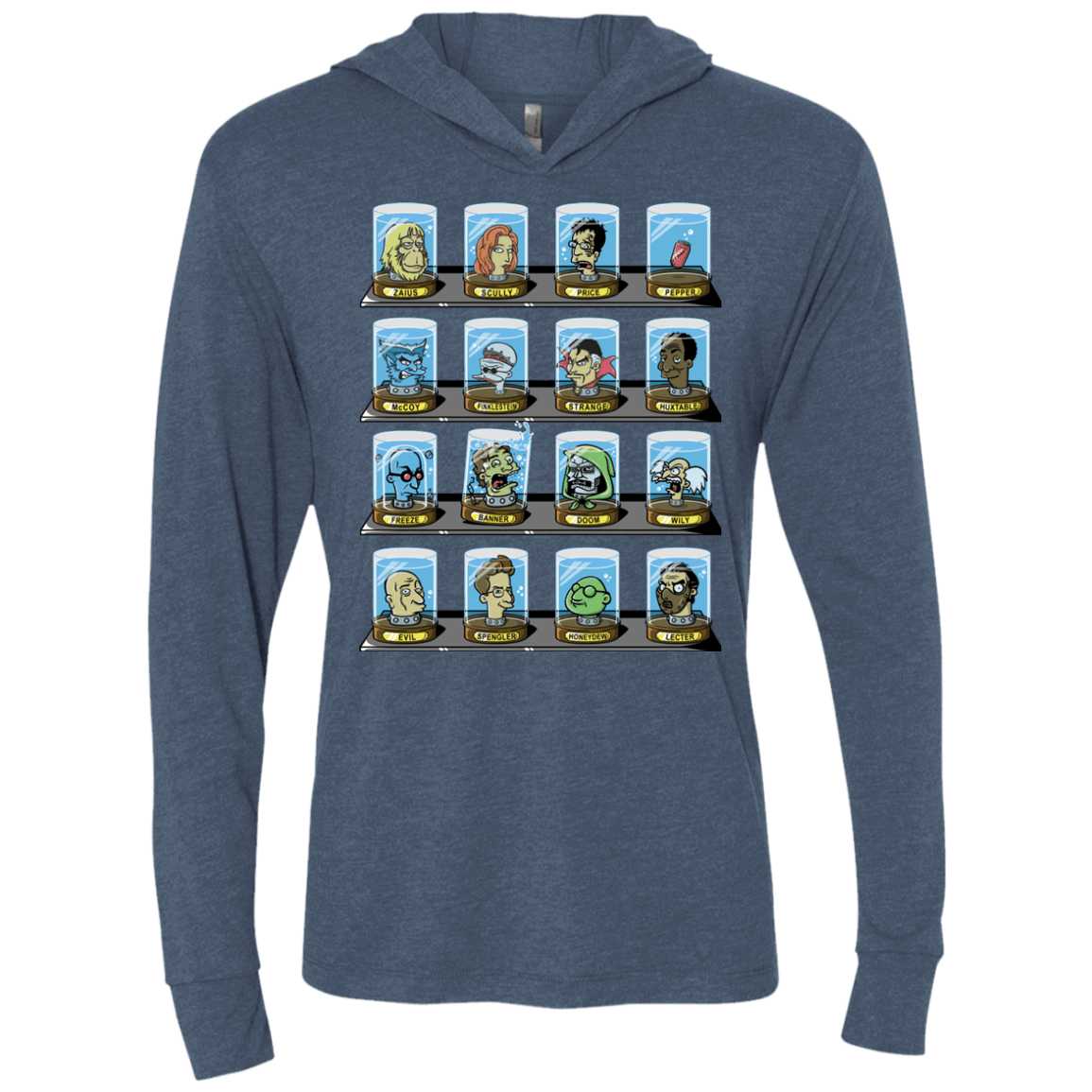 T-Shirts Indigo / X-Small Doctorama 2.0 Triblend Long Sleeve Hoodie Tee