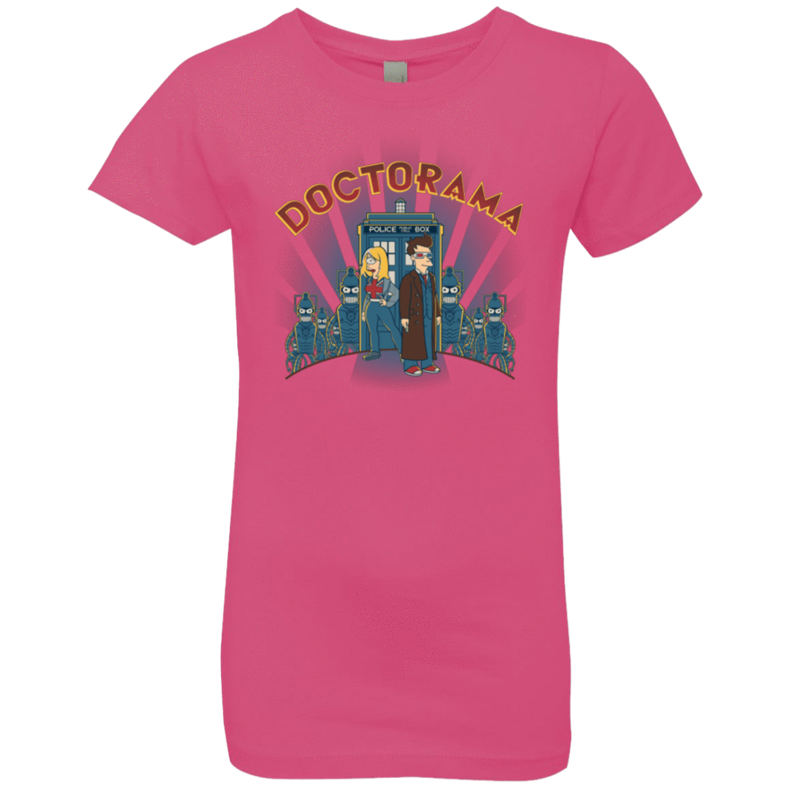 T-Shirts Hot Pink / YXS DOCTORAMA (2) Girls Premium T-Shirt